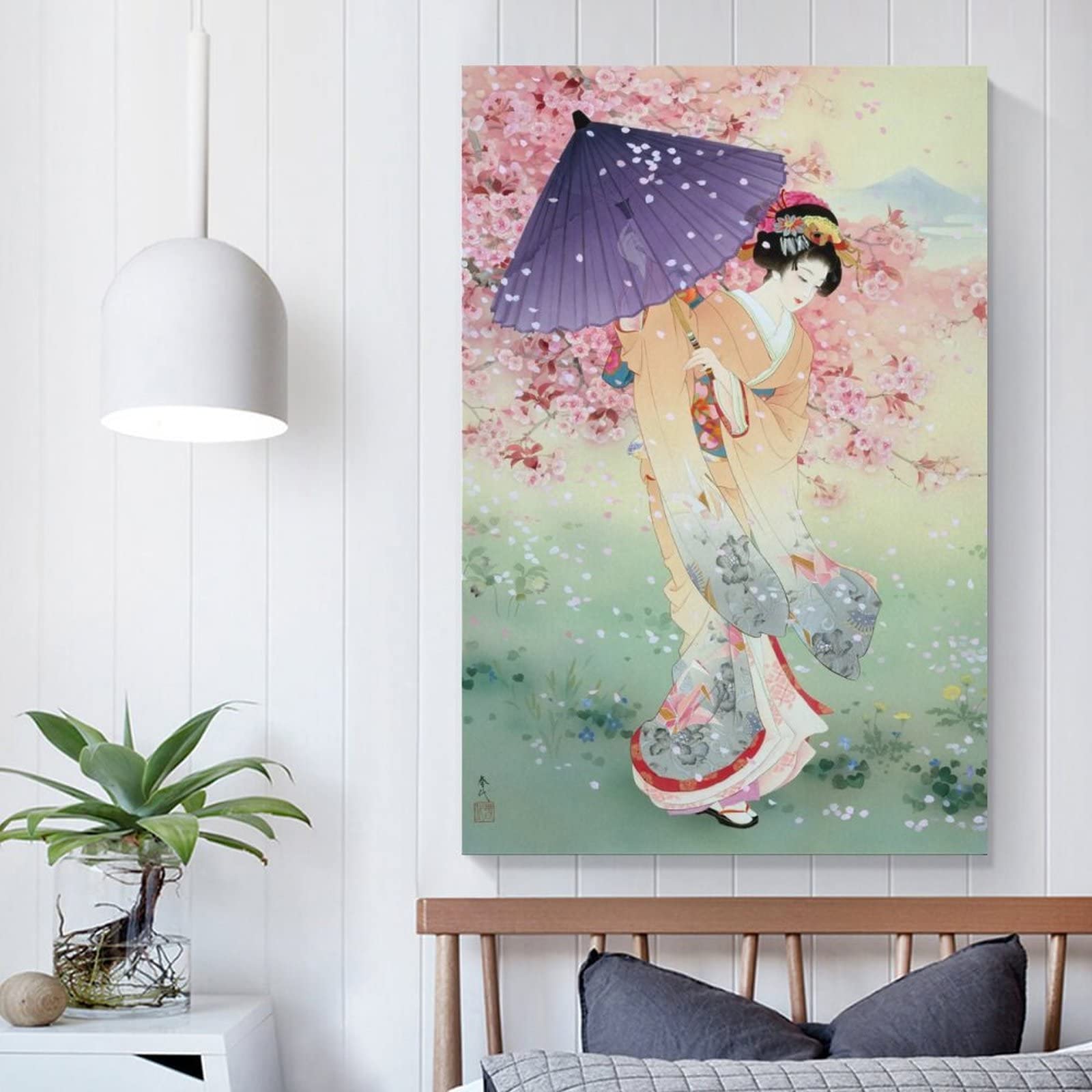 Amazon.co.jp: 森田春代森田晴代夢桜ポスターキャンバスアートポスター